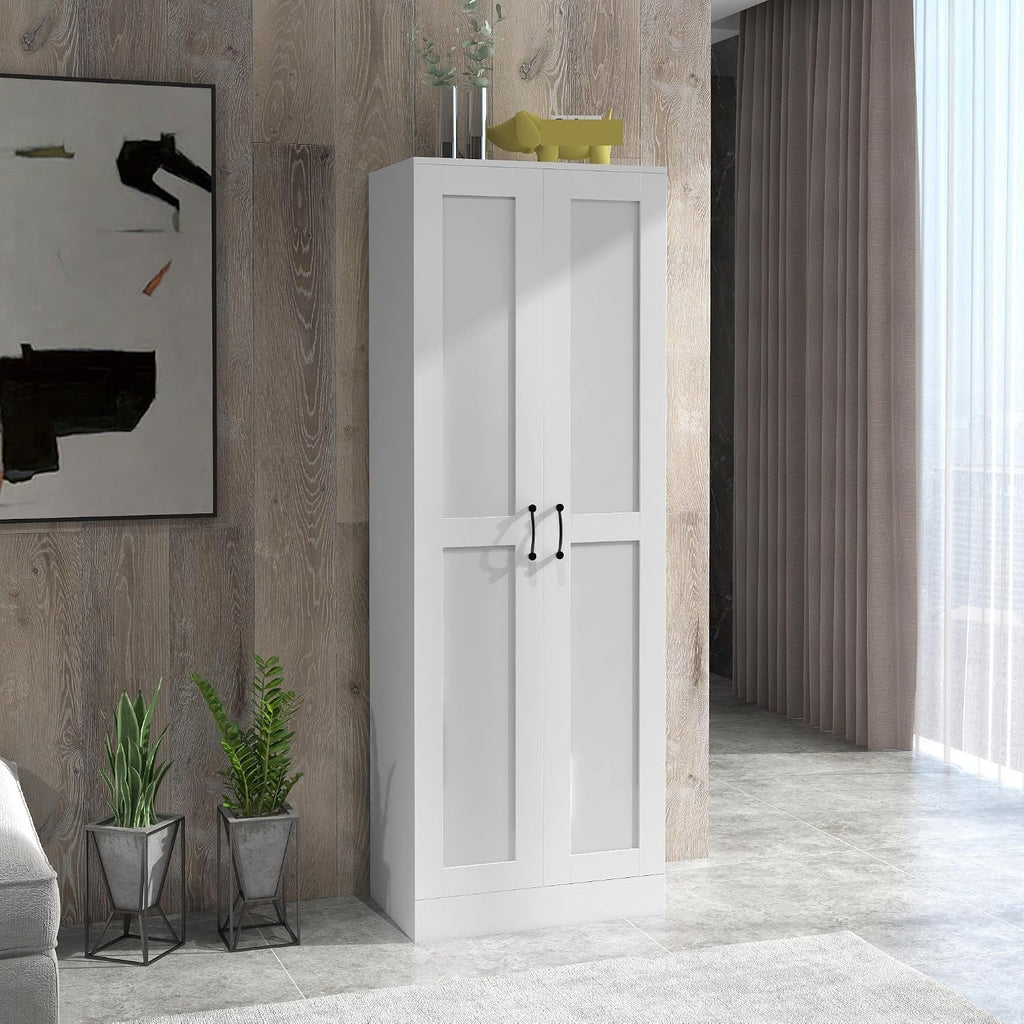 Tall Storage Cabinet with Movable Storage Shelves, Modern Style Pantry Cupboard Cabinet with Soft Close Doors,for Kitchen Home