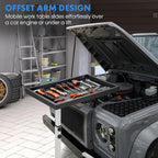 Adjustable Work Table with Wheels, Mechanic Rolling Tool Tray Table for Garage Repair Shops DIY, 220LBS Capacity Mobile Heavy Duty Steel Tool Cart (Gray)