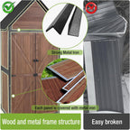 Outdoor Storage Shed with Metal Frame,Garden Storage with Adjustable Shelfs,Wooden House for Backyard, Patio, Poolside