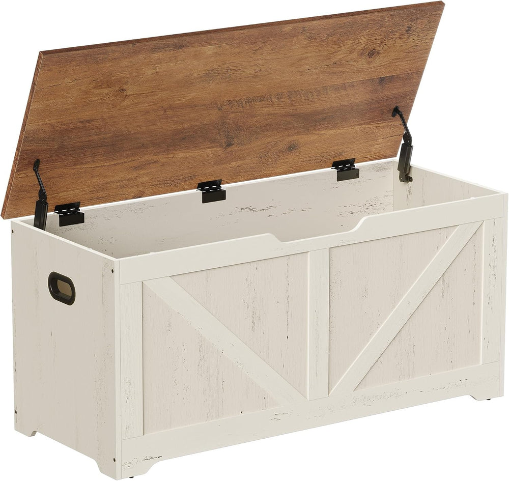 VASAGLE Storage Chest, Storage Bench with 2 Safety Hinges, Farmhouse Style, 1...