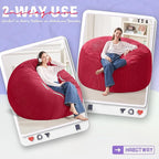 HABUTWAY 4FT Bean Bag Chair,Giant Bean Bag Chairs for Adults,Big Bean Bags with Memory Foam Filled, Large Beanbag Chairs with Soft Corduroy Cover-RED