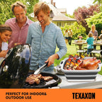 8L/16L BBQ Prep Tub with Cutting Board, Lid & Complimentary Mitts/Gloves – Collapsible Bucket for BBQ, Marinade, Picnic, Camping, Meat Prep – Orange/Black (Black, X-Large)