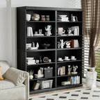 72" Wooden Book Shelf, 5 Shelf Bookcase, Modern Bookshelf with Adjustable Shelf for Home Office, Study Room, Black