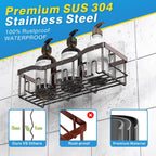 EUDELE Shower Caddy 2 Pack, Adhesive Organizer for Bathroom Storage&Home Decor&Kitchen organizers and storage, No Drilling, Large Capacity, Rustproof Stainless Steel Organizer, Decor Sets