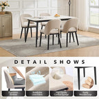 Wooden Dining Chairs Set of 4,Upholstered Kitchen Dining Room Chairs with Curved Backrest and Wood Leg,Modern Fabric Farmhouse Dinner Chair for Restaurant/Cafe,Beige