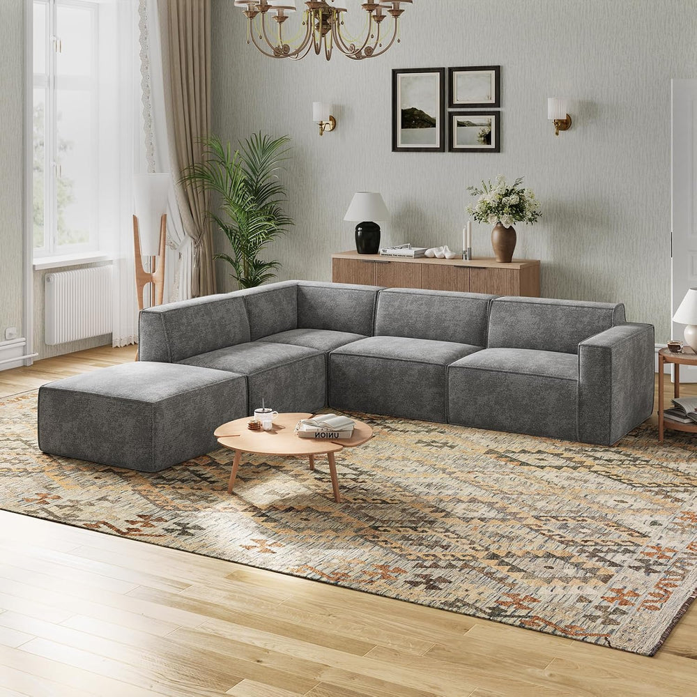 Novilla 109" Modular Sectional Sofa, No Assembly Cloud Sectional Couch w...