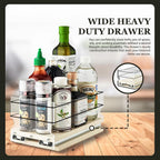 Heavy Duty Kitchen Spice Rack Storage - Pull Out Drawers For Kitchen Cabinets - Sliding Pantry Organizers - Seasoning Cabinet Pull Out Shelves - Made in USA - 5.75"W x 5.0"H x 10.6"D