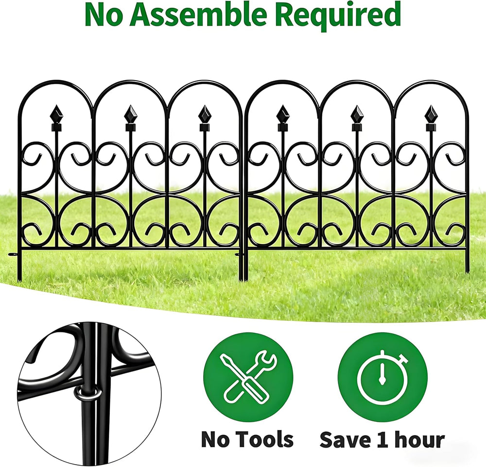 AMAGABELI GARDEN & HOME 5 Panels 32in(H)×10ft(L) Decorative Garden Fences...