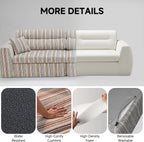 111" Chenille Woven Convertible Sofa Bed Boneless Couch High Backrest | No Assembly Couch in a Box, Modular Sectional Sleeper Sofa for Living Room,Bedroom,Office,King Size Compressed Sofa
