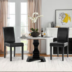 LSSPAID Dining Chairs Set of 2, PU Leather Padded Upholstered Modern Parson Chair, Dining Room Chairs with Solid Wood Legs for Kitchen Living Room, Black