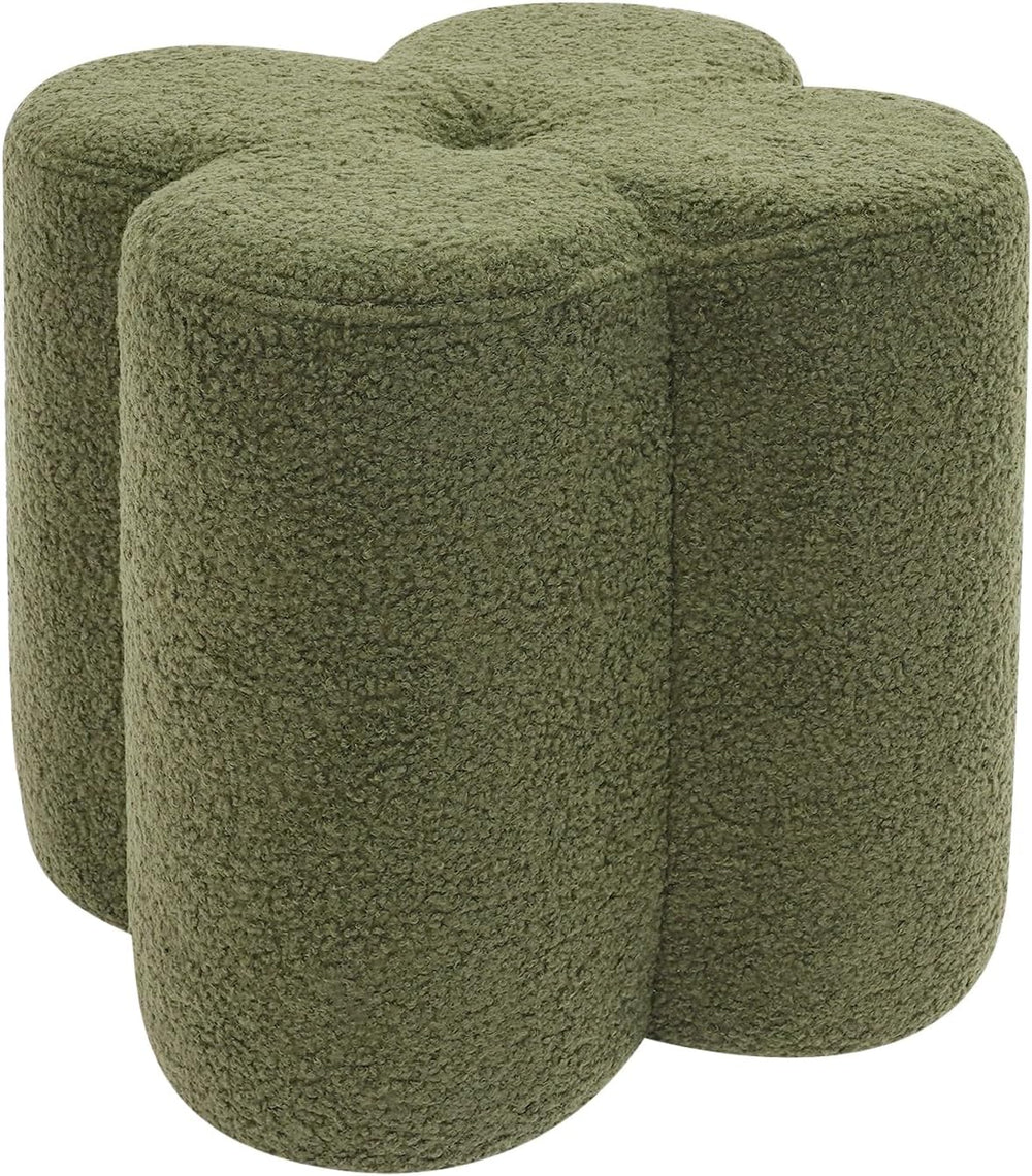 Pouf Ottoman, Flower Footrest Vanity Stool, 14.96"x15.74" Footstool...