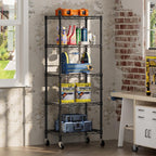 SINGAYE 5 Small Wire Shelves Kitchen Pantry Close Home Organizers and Storage Bathroom Shelf Laundry Room Organization Adjustable Book Metal Garage Shelving Unit