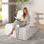 Bean Bag Chair for Adults, Giant Bean Bag Chair with Pillow, Oversized Chaise Lounge Chair Indoor with Soft Faux Fur for Living Room Bedroom or Reading Nook