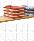HBlife 12 Inches Tall [Extra Tall Version] Shelf Dividers, Purse Organizer for Closet, Clear Acrylic Bookshelf for Organization Closet Organizers and Storage for Handbags, 12 PCS