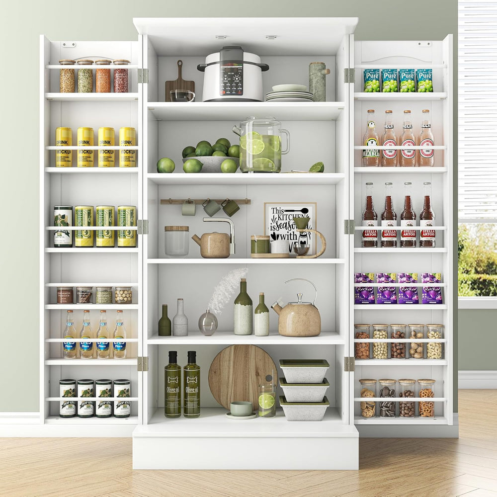 kepptory 47” Pantry Cabinet, Kitchen Pantry Storage Cabinet with Doors and Ad...