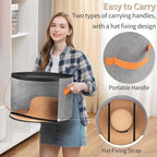 Oversized Clear Hat Storage Box for Women, Cowboy Hat Organizer for Closet, Wide Brims Hat Case with Carrying Handles, Hat Bag (Grey)