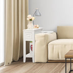 Narrow Side Table for Small Spaces, White, Set of 1, 24" L x 8.5" W x 24" H