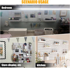 PSLER 4PCS Pegboard Wall Organizer White Peg Boards for Desk, Office & Gaming Setup Space-Saving Peg Board Kit with Hooks for Keys, Storage Box, Partition