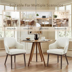 Wooden Dining Chairs Set of 4, Modern Fabric Upholstered Dining Room Chair, Kitchen Side Chairs, Farmhouse Dinner Chair with Open Back for Kitchen, Beige