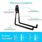 Garage Hooks, 4 Pack Wall Mount Storage Hanger with 2 Extension Cord Holder Organizer, Heavy-Duty 7.5 inch Long Hooks for Ladder, Ski, Sports, Utility, Garden Tool, Hose Storage Rack Organizer