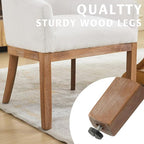 SoarFlash Mid Century Modern Upholstered Barrel Dining Chairs Set of 4, Farmhouse Linen Kitchen and Dining Room Chairs, with Natural Hardwood Frame (Beige)