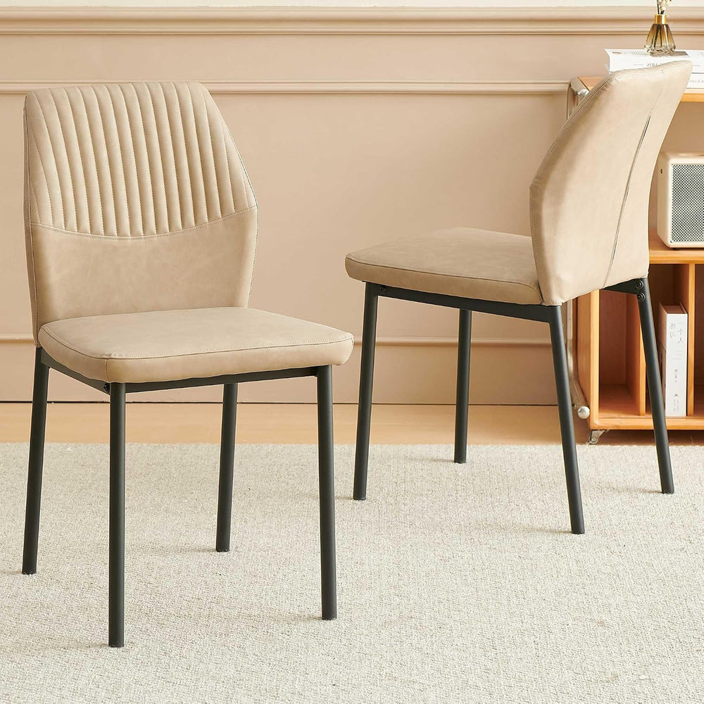 35" Round Dining Table Set for 2 with PU Leather Chairs, Space Saving Ki...