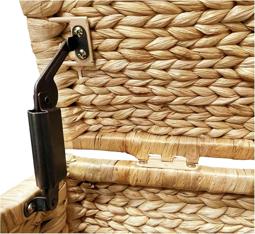 eHemco Water Hyacinth Blanket Storage Trunk, Natural, 36 x 20 x 18.5 | Metal ...