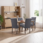 Dining Chairs Set of 4, Button Tufted Parsons Upholstered Chairs with Solid Wood Legs, Mordern Fabric Kitchen Chairs for Dining Room，Grey