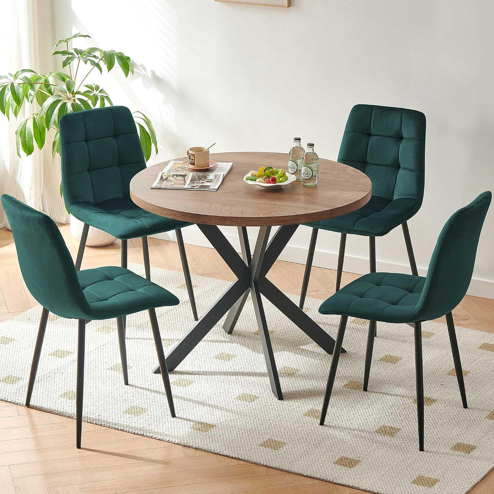 Homedot 37" Round Table Set for 4 Person, Modern Kitchen Table Set, Imit...