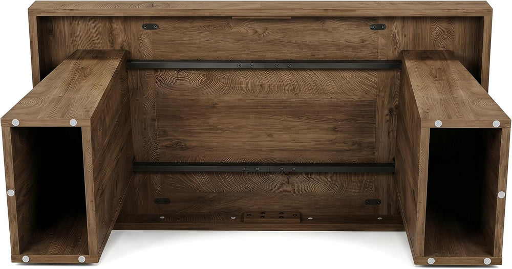 Tribesigns 55" Executive Desk, Wooden Office Desk with Double Pedestal, ...