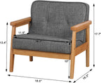 Kid Chair Sofa,Upholstered Armrest Chair with Solid Wood Structure and Linen Fabric for Kids Gift ( Dark Grey, Light Grey) ( Dark Grey)