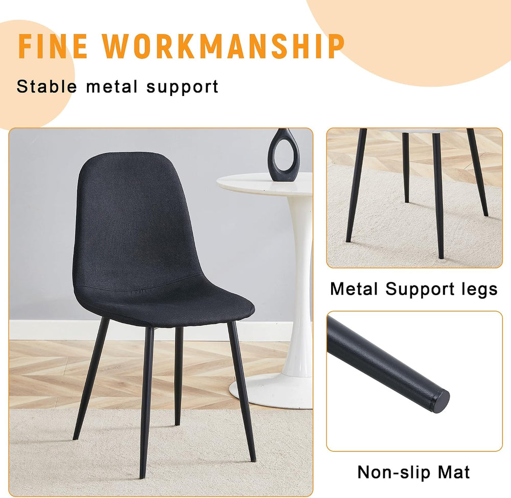 Round Dining Table Set for 4, 46.5" Modern Round Table Set for 4,Kitchen...