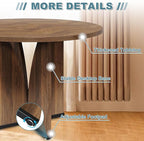 Round Dining Table for 4, 39" Small Dinner Table with Cross Base Round Brown Kitchen Tables for Dining Room, Kitchen, Living Room