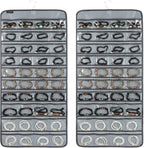 80 Pockets Hanging Jewelry Organizer for Holding Jewelries Dual-Sided Accessory Display Holder for Earrings Bracelets Rings (80 Pockets-Grey)