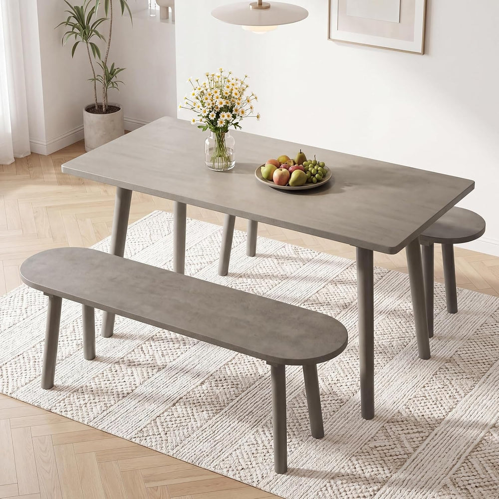 GOFLAME 43” Wood Dining Bench, Farmhouse Entryway Bench with Rubber Wood Legs...