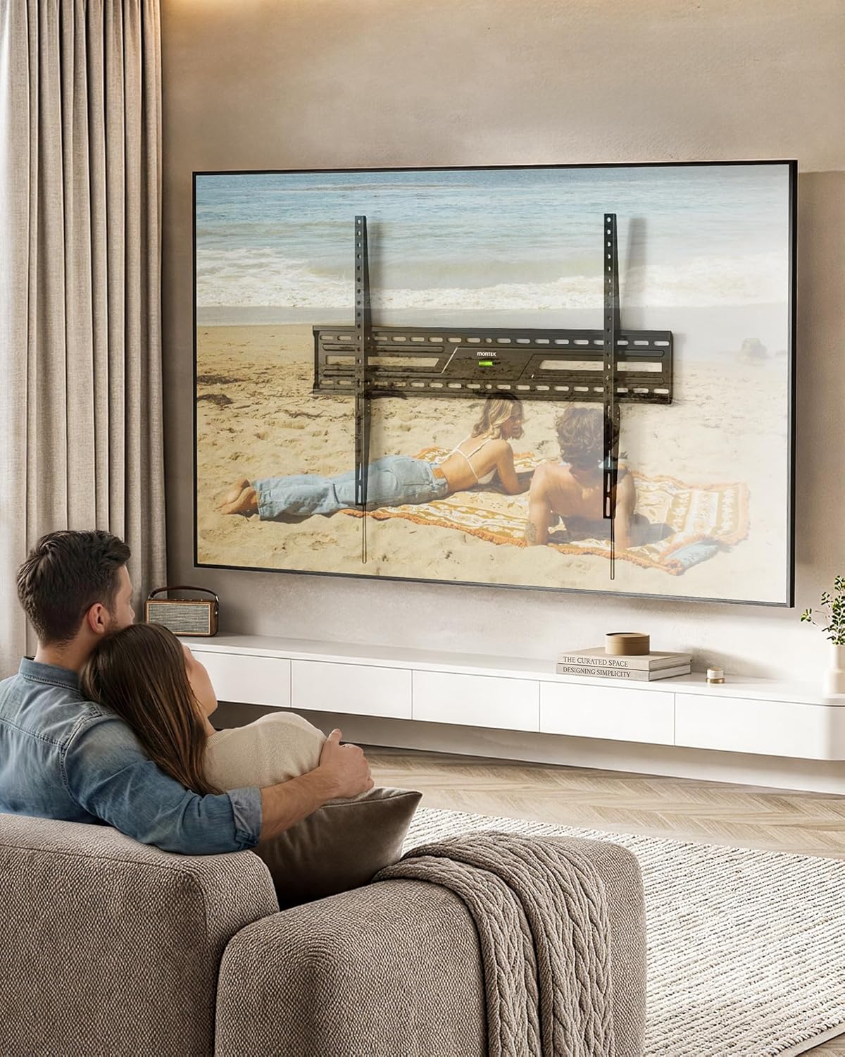 monTEK Heavy Duty Fixed TV Wall Mount for 50-100 Inch Large TVs up to 200 lbs, 4X Safety Tested, TV Mount Bracket for Home Theater & Commercial Use, Fits 16"/18"/24" Wood Studs, Max VESA 900x600mm