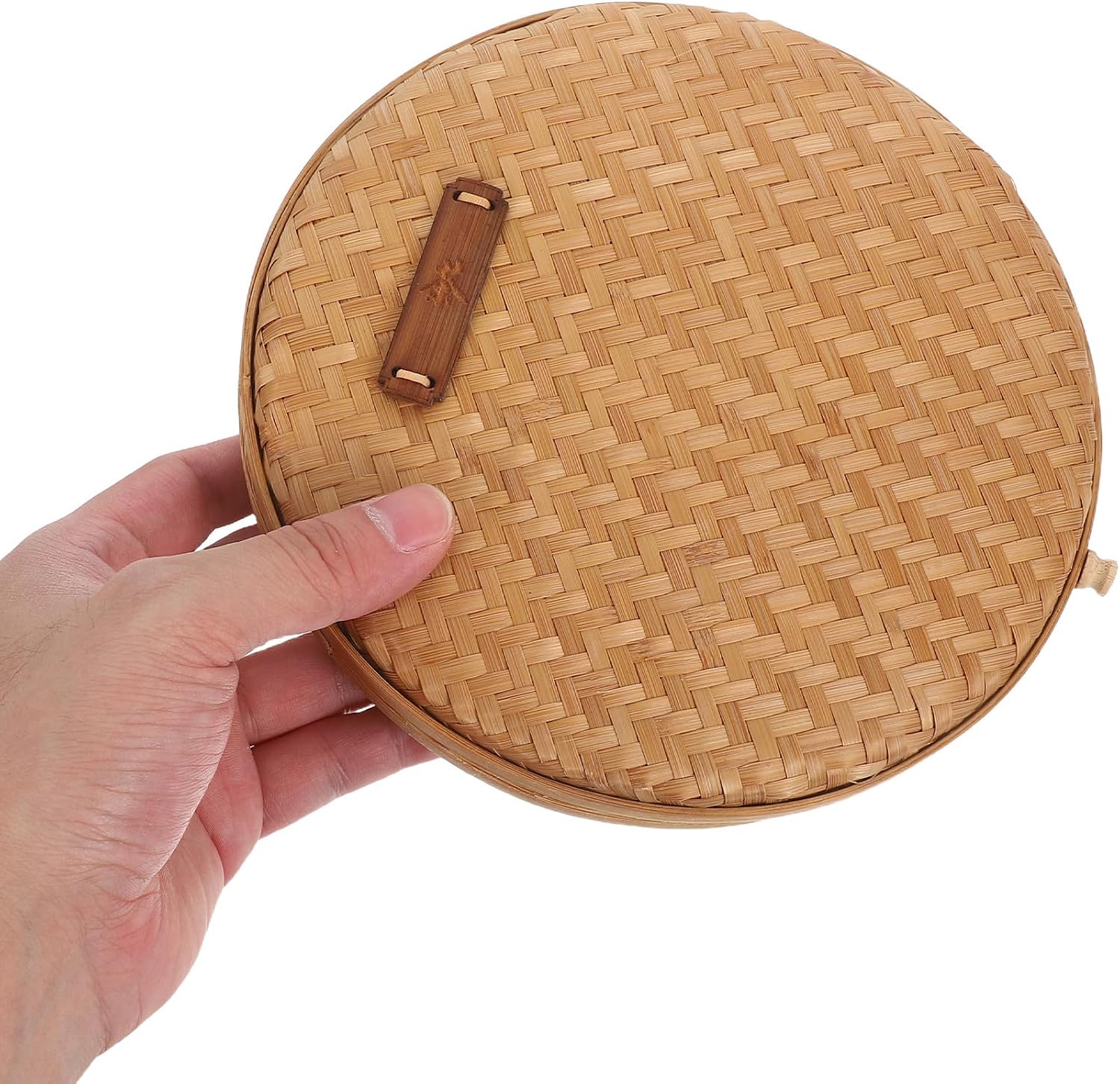 Handmade Tea Cake Storage Holder Small 18cm round Tea Box Organizer for Travel and Home Use