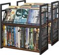 2-Tier CD/DVD Storage Rack for Desktop/Closet - 2 Pack | Holds 96 DVD Cases, for Blu-ray/Game Cases/Papers/Cards, Space-saving Desktop/Closet Stand