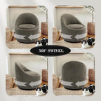 COLAMY Swivel Accent Chair Set of 2, 360° Swivel Round Chair with Hidden Storage, Modern Small Barrel Armchair for Living Room/Bedroom, Green