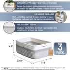 NaturalCozy 11.8"x8"x4.5” Storage Baskets for Shelves 3 Pack | Cotton Rope Woven Small Baskets for Organizing | Small Storage Bins for Nursery, Bathroom, Closet, Cube Shelf, Decorative, Gift Basket