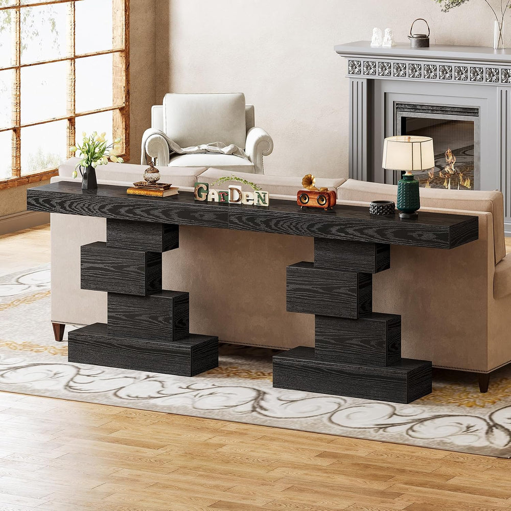 Tribesigns 42.5" Farmhouse Console Table, Narrow Wood Sofa Table Behind ...