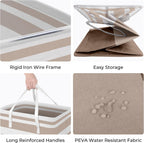 HomeHacks 2-Pack Large Laundry Basket, Waterproof, Freestanding Laundry Hamper, Collapsible Tall Clothes Hamper with Extended Handles for Clothes Toys in the Dorm and Family (Brown, 100L)