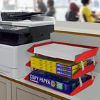 Acrimet Facility 4 Tier Letter Tray, Side Load, Letter Size/A4, Desktop File Organizer, Plastic (Solid Red)