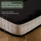 MAXYOYO King Bed Mattress Japanese Floor Futon Mattress, King Tatami Pad Camping Floor Bed Topper, Easy to Foldable and Portable, Floor Futon Couch, Black