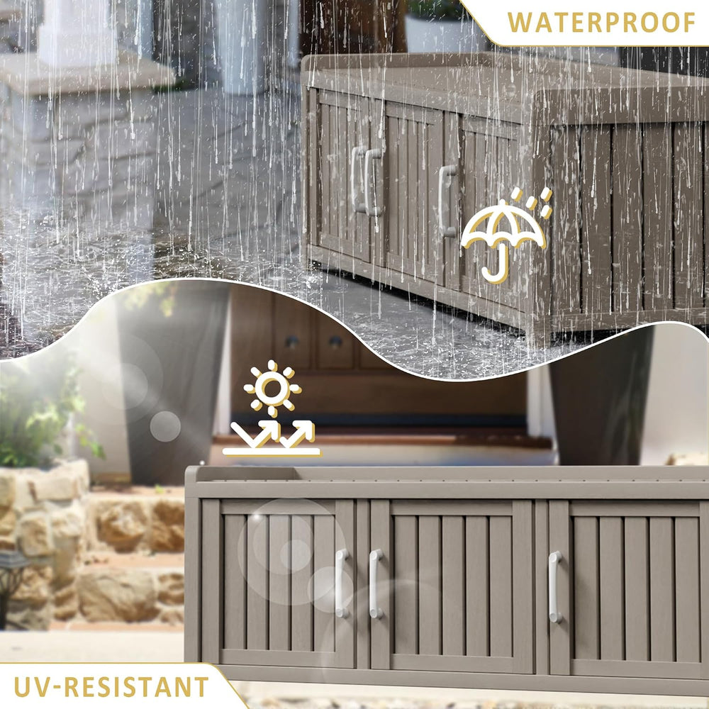 Shoe Bench - Waterproof Resin Storage Bench with Adjustable Shelves - Indoor ...