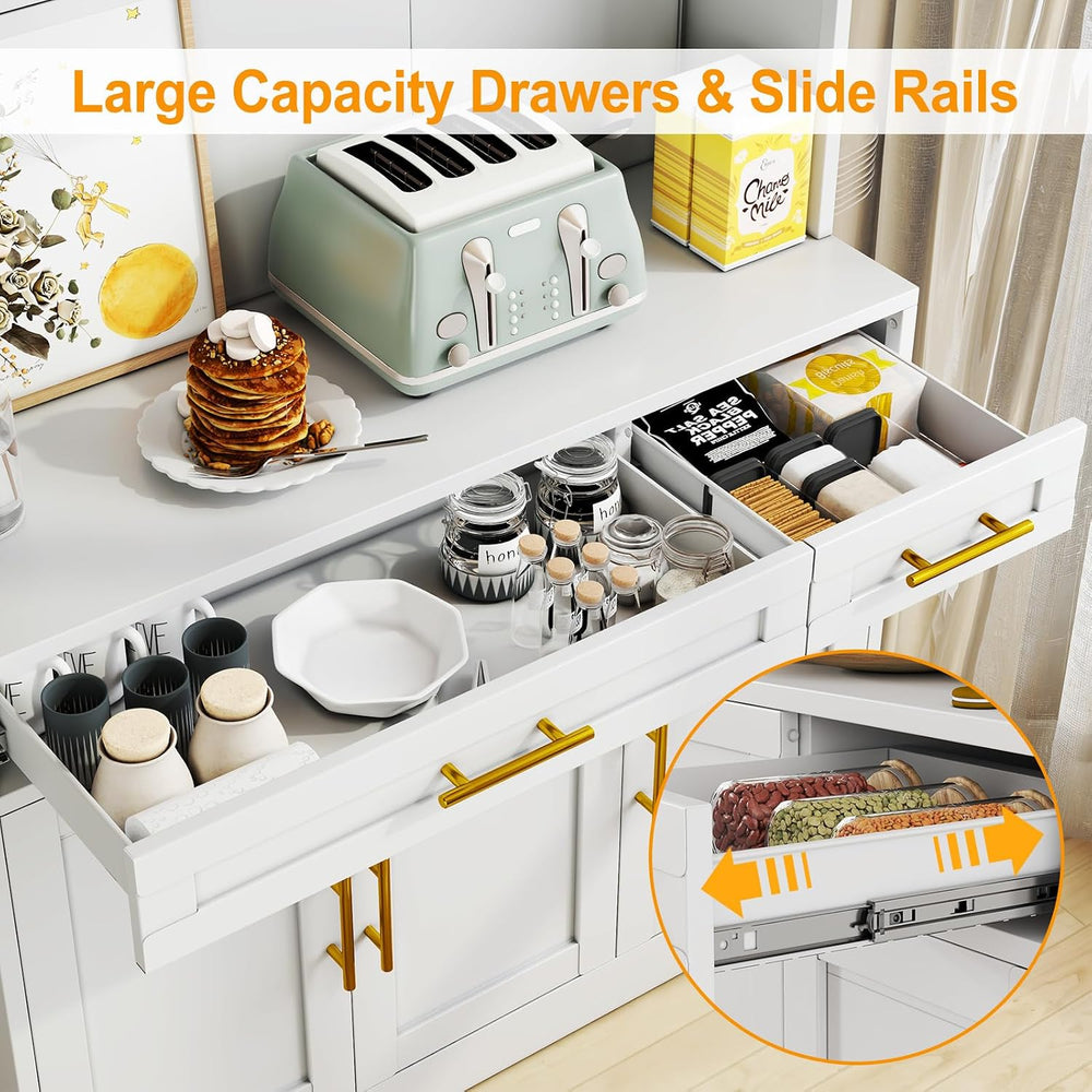 GAIOUS 71" Metal Kitchen Pantry Cabinet, Buffet Sideboard with Drawers |...
