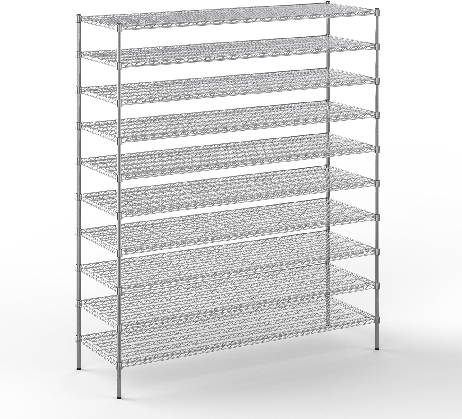 24" Deep x 72" Wide x 86" Height Wire Shelving Kit | 10-Tier | NSF Commercial Storage Rack Unit