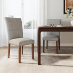 Stylish Dining Chairs Set of 2, Upholstered Parsons Dining Room Chair with Nailhead Trim, Kitchen Room Chair with Thick Cushions and Wood Legs, Nailhead Trim, SKY2383