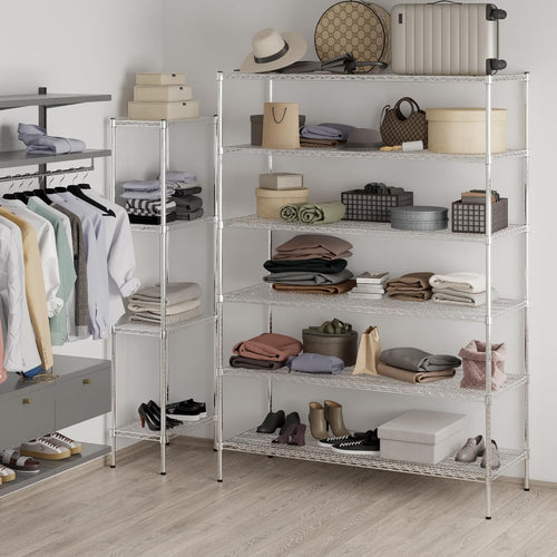 24" Deep x 60" Wide x 86" Height Wire Shelving Kit | 6-Tier | NSF Commercial Storage Rack Unit