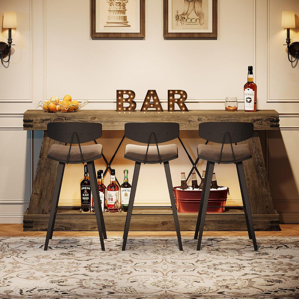Tribesigns 70.87" Farmhouse Console Table with Storage (Light Brown Oak)...
